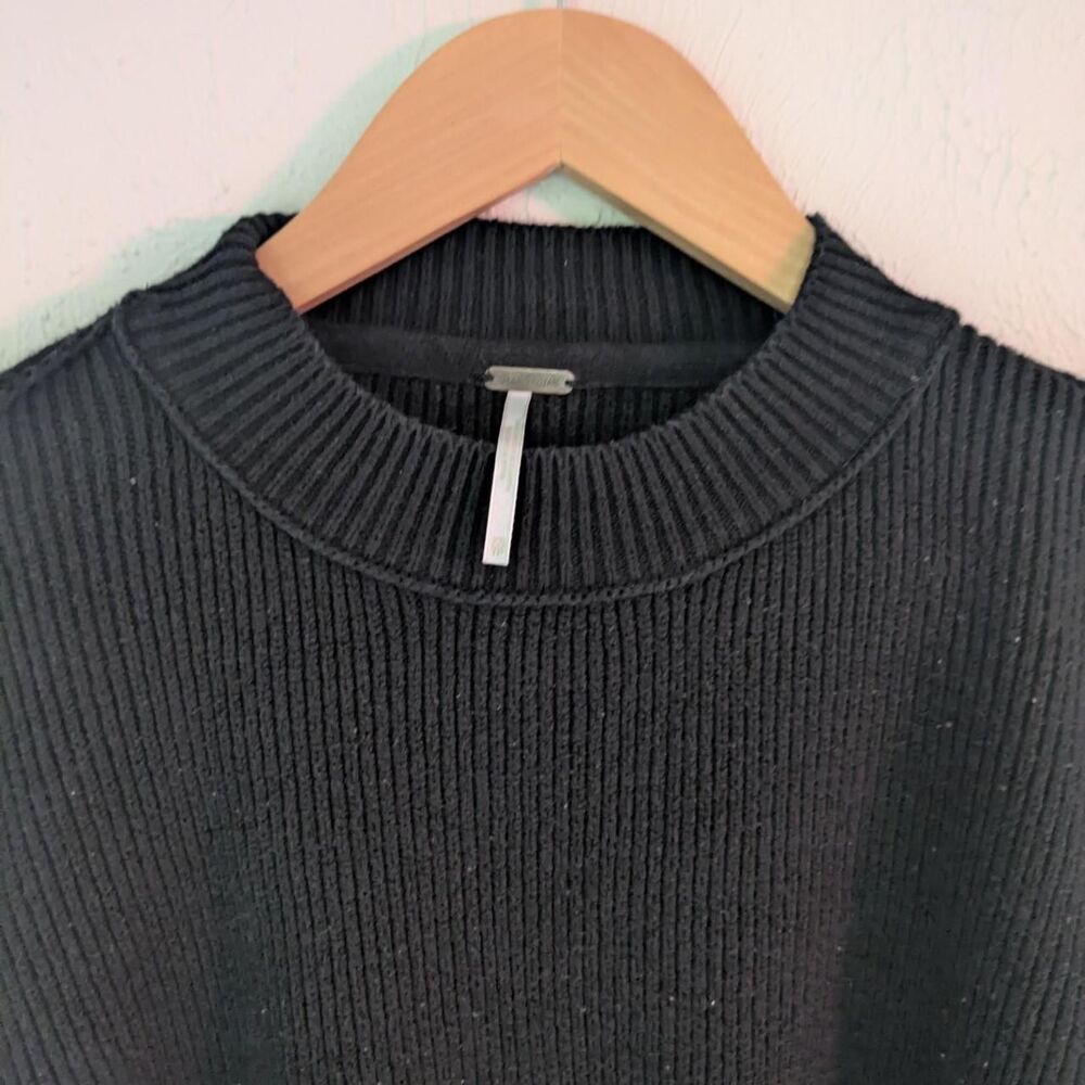 Free People Easy Street Tunic Black oversized sweater